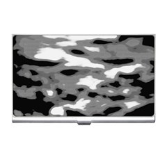 Black Waves Abstract Series No 1 Business Card Holder by DimitriosArt