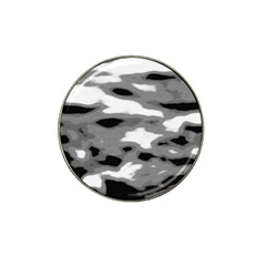 Black Waves Abstract Series No 1 Hat Clip Ball Marker by DimitriosArt