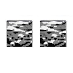 Black Waves Abstract Series No 1 Cufflinks (square) by DimitriosArt