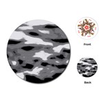 Black Waves Abstract Series No 1 Playing Cards Single Design (Round) Front