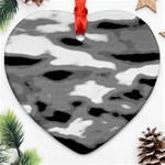 Black Waves Abstract Series No 1 Heart Ornament (Two Sides) Front