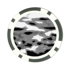 Black Waves Abstract Series No 1 Poker Chip Card Guard by DimitriosArt