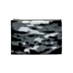 Black Waves Abstract Series No 1 Cosmetic Bag (medium)