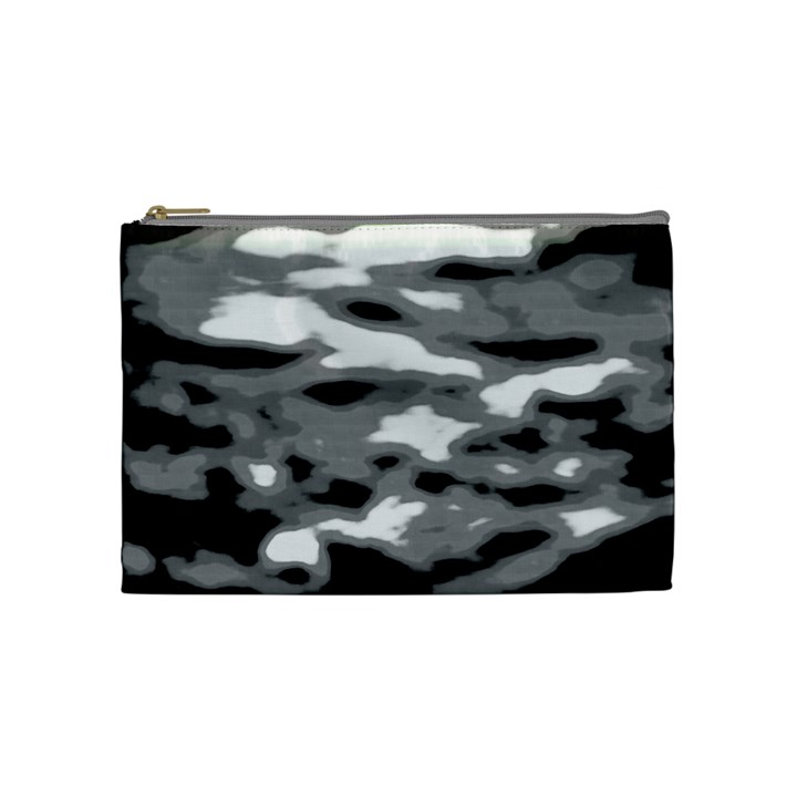 Black Waves Abstract Series No 1 Cosmetic Bag (Medium)