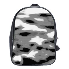 Black Waves Abstract Series No 1 School Bag (large) by DimitriosArt