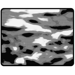 Black Waves Abstract Series No 1 Fleece Blanket (medium)  by DimitriosArt