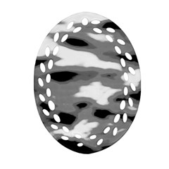 Black Waves Abstract Series No 1 Ornament (oval Filigree)