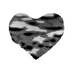 Black Waves Abstract Series No 1 Standard 16  Premium Heart Shape Cushions Back