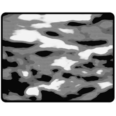 Black Waves Abstract Series No 1 Double Sided Fleece Blanket (medium)  by DimitriosArt