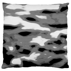 Black Waves Abstract Series No 1 Standard Flano Cushion Case (one Side) by DimitriosArt