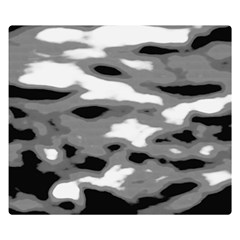 Black Waves Abstract Series No 1 Double Sided Flano Blanket (small)  by DimitriosArt