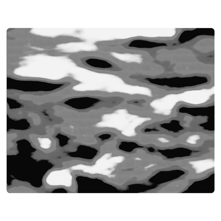 Black Waves Abstract Series No 1 Double Sided Flano Blanket (Medium) 