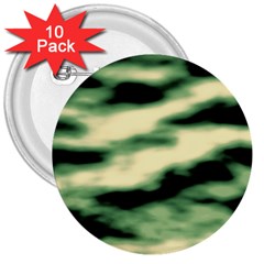 Green  Waves Abstract Series No14 3  Buttons (10 Pack)  by DimitriosArt