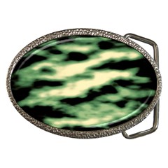 Green  Waves Abstract Series No14 Belt Buckles by DimitriosArt