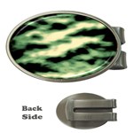 Green  Waves Abstract Series No14 Money Clips (Oval)  Front