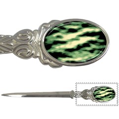 Green  Waves Abstract Series No14 Letter Opener by DimitriosArt