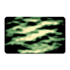 Green  Waves Abstract Series No14 Magnet (rectangular) by DimitriosArt