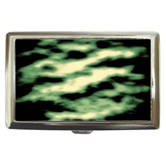 Green  Waves Abstract Series No14 Cigarette Money Case by DimitriosArt