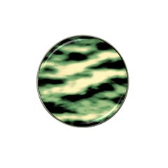 Green  Waves Abstract Series No14 Hat Clip Ball Marker by DimitriosArt