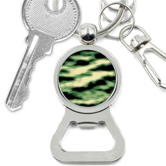 Green  Waves Abstract Series No14 Bottle Opener Key Chain by DimitriosArt