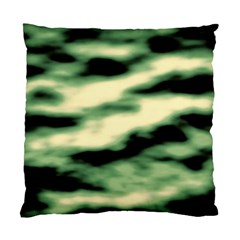 Green  Waves Abstract Series No14 Standard Cushion Case (one Side) by DimitriosArt