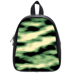 Green  Waves Abstract Series No14 School Bag (small) by DimitriosArt