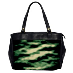 Green  Waves Abstract Series No14 Oversize Office Handbag by DimitriosArt