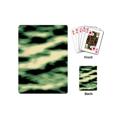 Green  Waves Abstract Series No14 Playing Cards Single Design (mini) by DimitriosArt