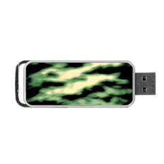 Green  Waves Abstract Series No14 Portable Usb Flash (two Sides) by DimitriosArt