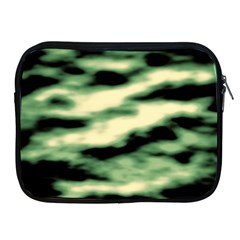 Green  Waves Abstract Series No14 Apple Ipad 2/3/4 Zipper Cases by DimitriosArt