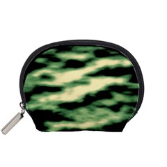 Green  Waves Abstract Series No14 Accessory Pouch (small) by DimitriosArt