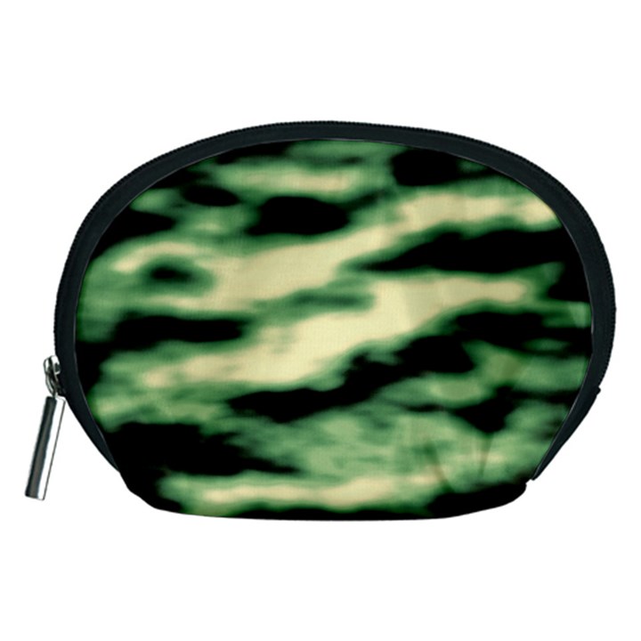 Green  Waves Abstract Series No14 Accessory Pouch (Medium)