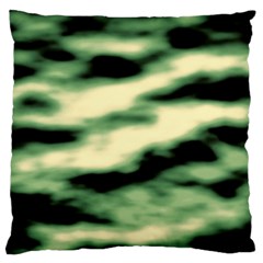 Green  Waves Abstract Series No14 Standard Flano Cushion Case (one Side) by DimitriosArt