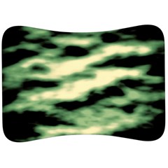 Green  Waves Abstract Series No14 Velour Seat Head Rest Cushion by DimitriosArt