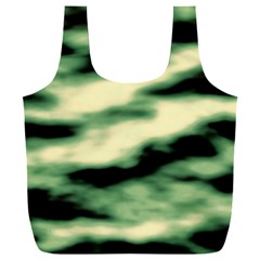 Green  Waves Abstract Series No14 Full Print Recycle Bag (xxl) by DimitriosArt