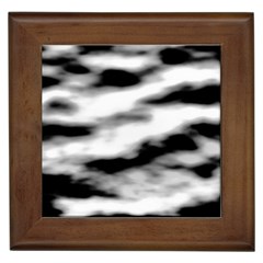 Black Waves Abstract Series No 2 Framed Tile by DimitriosArt