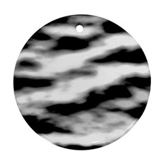 Black Waves Abstract Series No 2 Ornament (round) by DimitriosArt