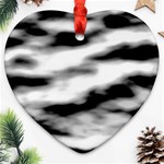 Black Waves Abstract Series No 2 Ornament (Heart) Front