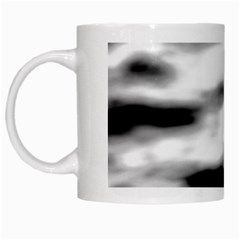 Black Waves Abstract Series No 2 White Mugs by DimitriosArt