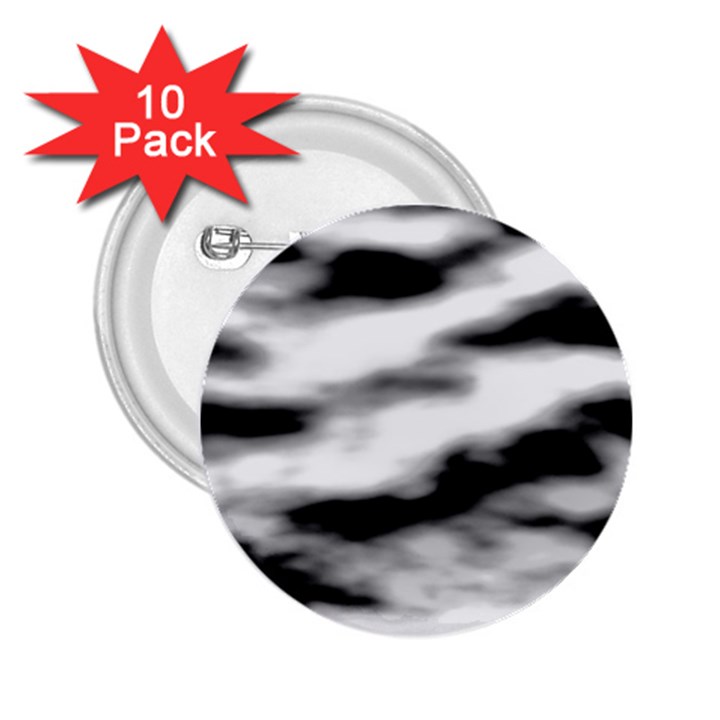 Black Waves Abstract Series No 2 2.25  Buttons (10 pack) 