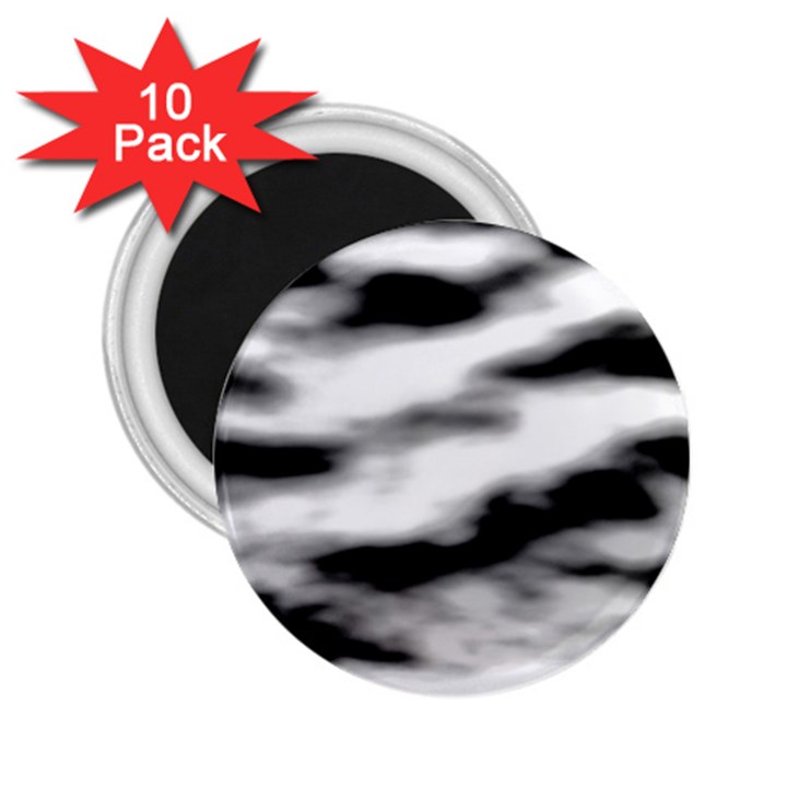 Black Waves Abstract Series No 2 2.25  Magnets (10 pack) 