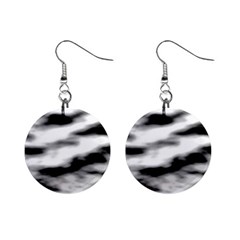 Black Waves Abstract Series No 2 Mini Button Earrings by DimitriosArt