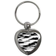 Black Waves Abstract Series No 2 Key Chain (heart) by DimitriosArt