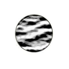 Black Waves Abstract Series No 2 Hat Clip Ball Marker by DimitriosArt