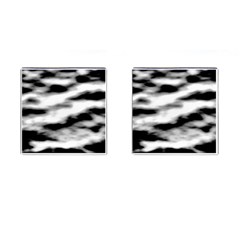 Black Waves Abstract Series No 2 Cufflinks (square) by DimitriosArt