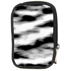 Black Waves Abstract Series No 2 Compact Camera Leather Case by DimitriosArt