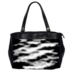 Black Waves Abstract Series No 2 Oversize Office Handbag (2 Sides) by DimitriosArt