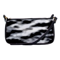 Black Waves Abstract Series No 2 Shoulder Clutch Bag by DimitriosArt