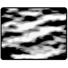 Black Waves Abstract Series No 2 Fleece Blanket (medium)  by DimitriosArt