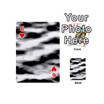 Black Waves Abstract Series No 2 Playing Cards 54 Designs (Mini) Front - Heart6